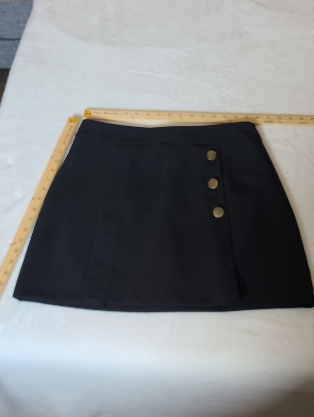 ASOS Black Mini Skirt with Gold Buttons 1990s  1970s 90s Does 70s Hollywood 90s
